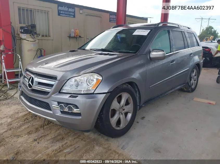 2010 Mercedes-Benz Gl 450 4Matic VIN: 4JGBF7BE4AA602397 Lot: 40342823