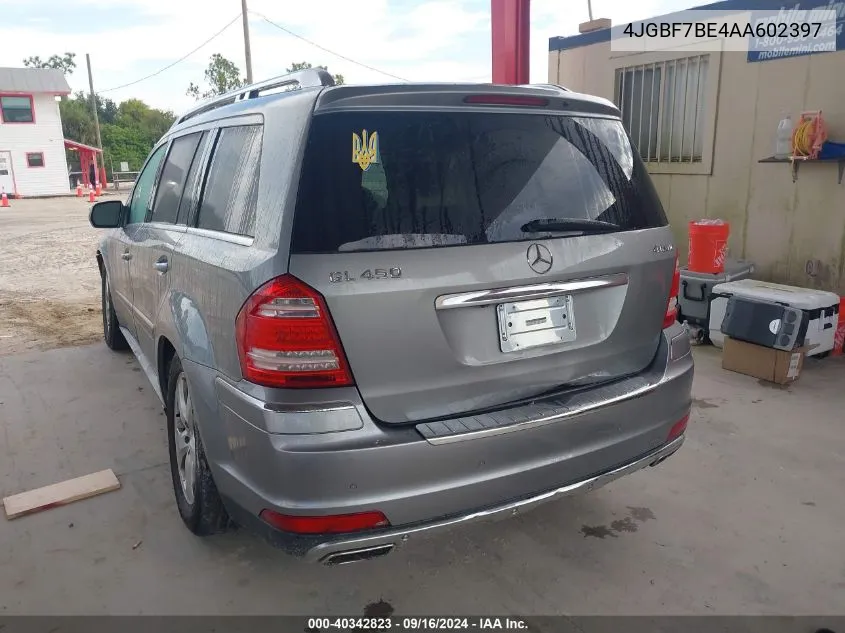 2010 Mercedes-Benz Gl 450 4Matic VIN: 4JGBF7BE4AA602397 Lot: 40342823