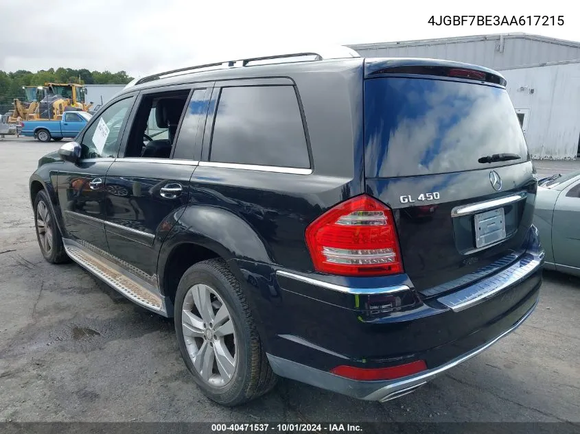 2010 Mercedes-Benz Gl 450 4Matic VIN: 4JGBF7BE3AA617215 Lot: 40471537