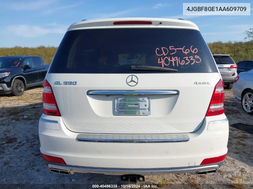 2010 Mercedes-Benz Gl 550 4Matic VIN: 4JGBF8GE1AA609709 Lot: 40496335