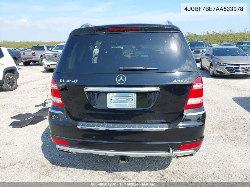 2010 Mercedes-Benz Gl 450 4Matic VIN: 4JGBF7BE7AA533978 Lot: 40507282