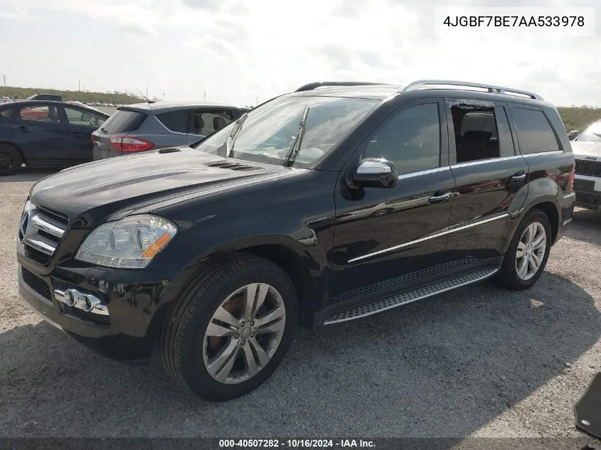 2010 Mercedes-Benz Gl 450 4Matic VIN: 4JGBF7BE7AA533978 Lot: 40507282