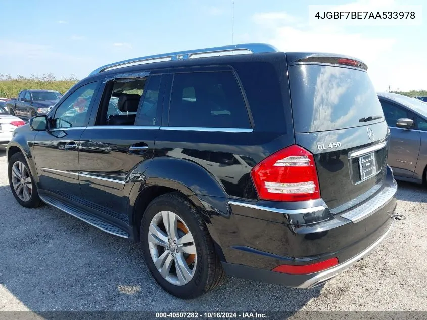 2010 Mercedes-Benz Gl 450 4Matic VIN: 4JGBF7BE7AA533978 Lot: 40507282