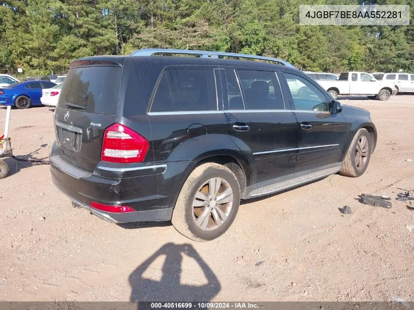 2010 Mercedes-Benz Gl 450 4Matic VIN: 4JGBF7BE8AA552281 Lot: 40516699