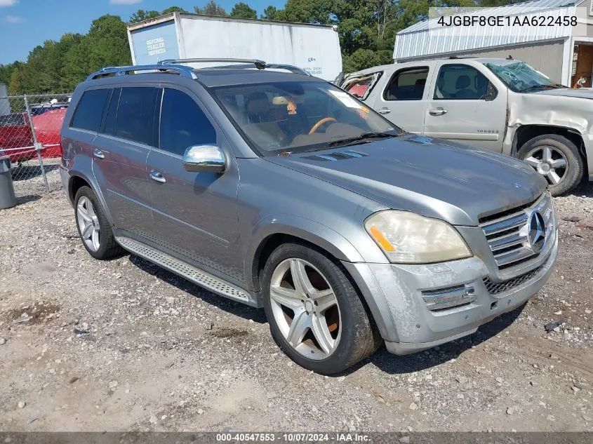 2010 Mercedes-Benz Gl 550 4Matic VIN: 4JGBF8GE1AA622458 Lot: 40547553