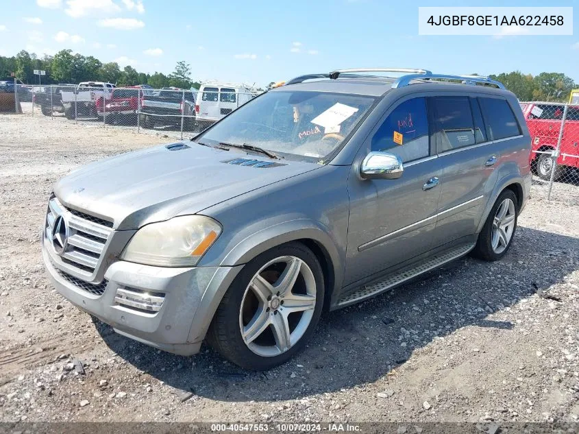 2010 Mercedes-Benz Gl 550 4Matic VIN: 4JGBF8GE1AA622458 Lot: 40547553