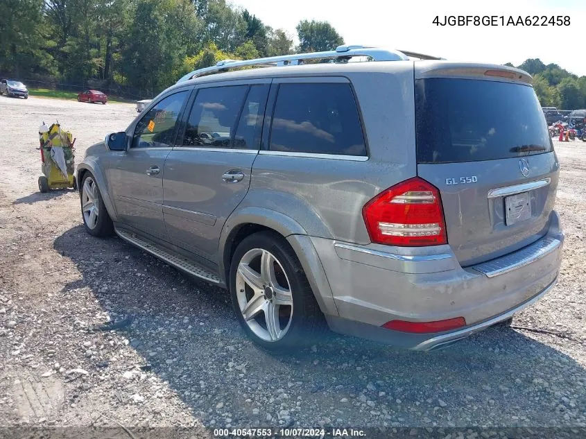 2010 Mercedes-Benz Gl 550 4Matic VIN: 4JGBF8GE1AA622458 Lot: 40547553