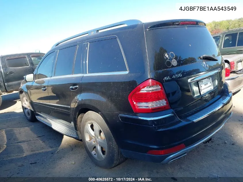 2010 Mercedes-Benz Gl 450 4Matic VIN: 4JGBF7BE1AA543549 Lot: 40625572