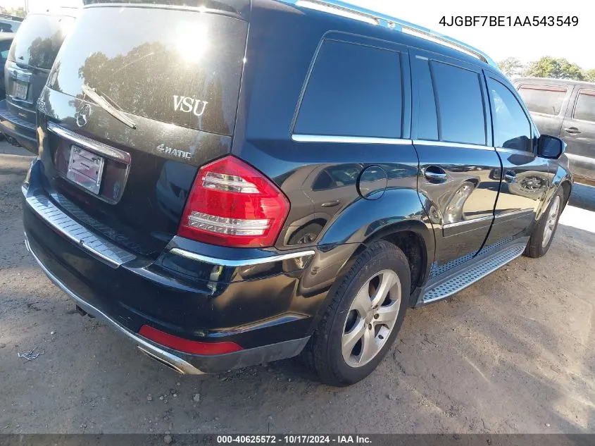 2010 Mercedes-Benz Gl 450 4Matic VIN: 4JGBF7BE1AA543549 Lot: 40625572