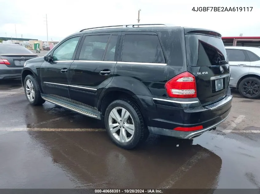 2010 Mercedes-Benz Gl 450 4Matic VIN: 4JGBF7BE2AA619117 Lot: 40658351