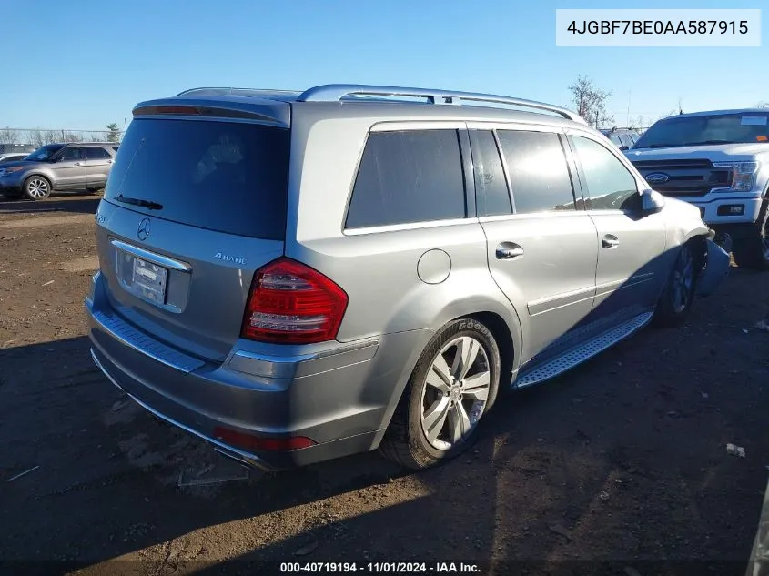 2010 Mercedes-Benz Gl 450 4Matic VIN: 4JGBF7BE0AA587915 Lot: 40719194