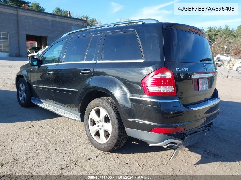 2010 Mercedes-Benz Gl 450 4Matic VIN: 4JGBF7BE7AA596403 Lot: 40741435