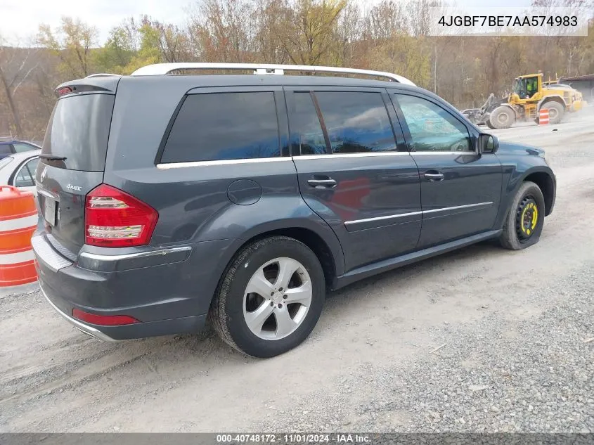 2010 Mercedes-Benz Gl 450 4Matic VIN: 4JGBF7BE7AA574983 Lot: 40748172