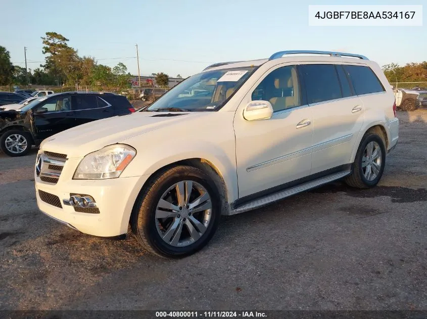 2010 Mercedes-Benz Gl 450 4Matic VIN: 4JGBF7BE8AA534167 Lot: 40800011