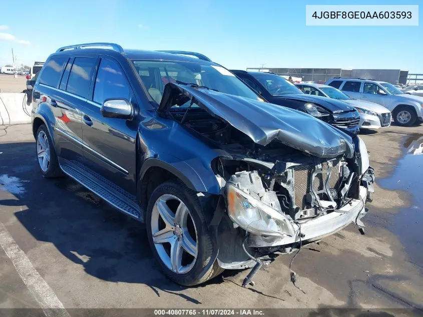 2010 Mercedes-Benz Gl 550 4Matic VIN: 4JGBF8GE0AA603593 Lot: 40807765