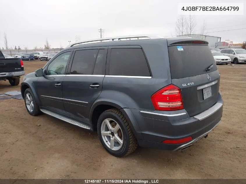 2011 Mercedes-Benz Gl-Class VIN: 4JGBF7BE2BA664799 Lot: 12145187