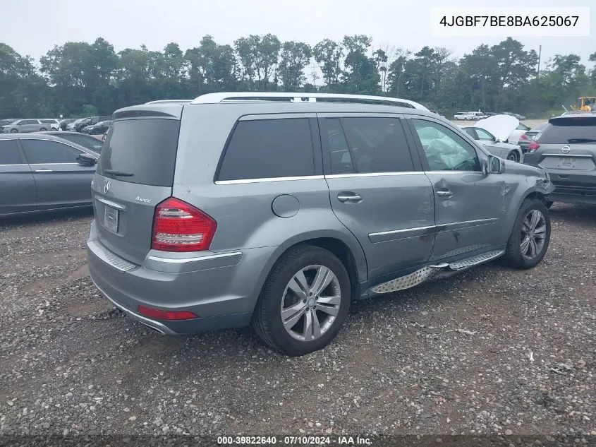 2011 Mercedes-Benz Gl 450 4Matic VIN: 4JGBF7BE8BA625067 Lot: 39822640