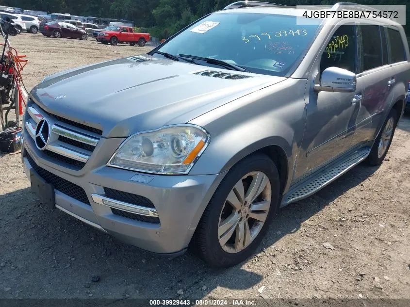 2011 Mercedes-Benz Gl 450 4Matic VIN: 4JGBF7BE8BA754572 Lot: 39929443