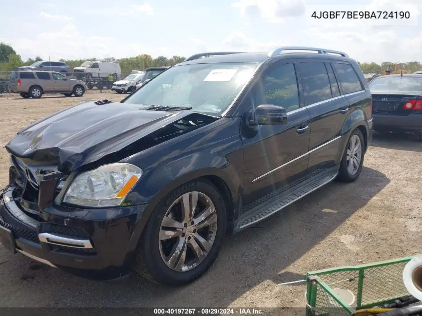 2011 Mercedes-Benz Gl 450 4Matic VIN: 4JGBF7BE9BA724190 Lot: 40197267