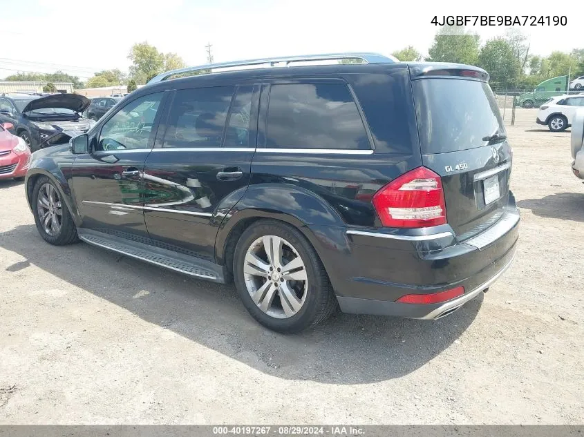 2011 Mercedes-Benz Gl 450 4Matic VIN: 4JGBF7BE9BA724190 Lot: 40197267