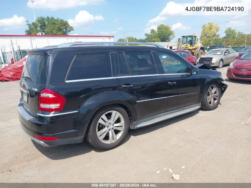 2011 Mercedes-Benz Gl 450 4Matic VIN: 4JGBF7BE9BA724190 Lot: 40197267