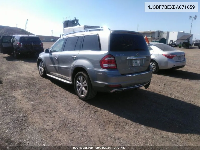 2011 Mercedes-Benz Gl 450 4Matic VIN: 4JGBF7BEXBA671659 Lot: 40255369