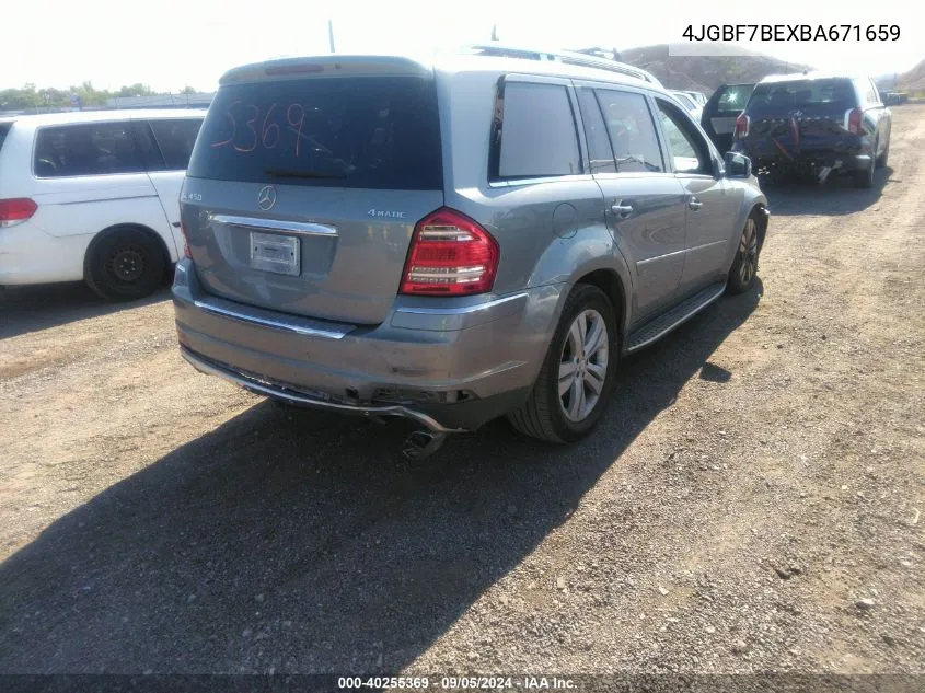 2011 Mercedes-Benz Gl 450 4Matic VIN: 4JGBF7BEXBA671659 Lot: 40255369