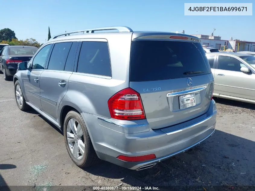 2011 Mercedes-Benz Gl 350 Bluetec 4Matic VIN: 4JGBF2FE1BA699671 Lot: 40380877