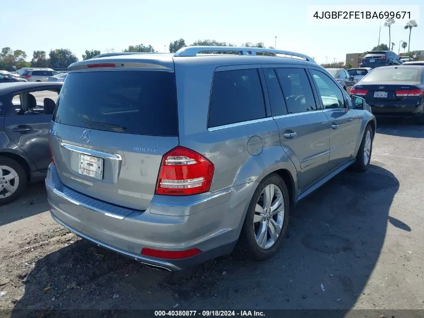 2011 Mercedes-Benz Gl 350 Bluetec 4Matic VIN: 4JGBF2FE1BA699671 Lot: 40380877