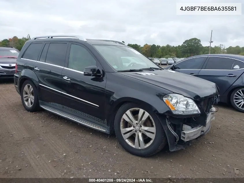 2011 Mercedes-Benz Gl 450 4Matic VIN: 4JGBF7BE6BA635581 Lot: 40401205