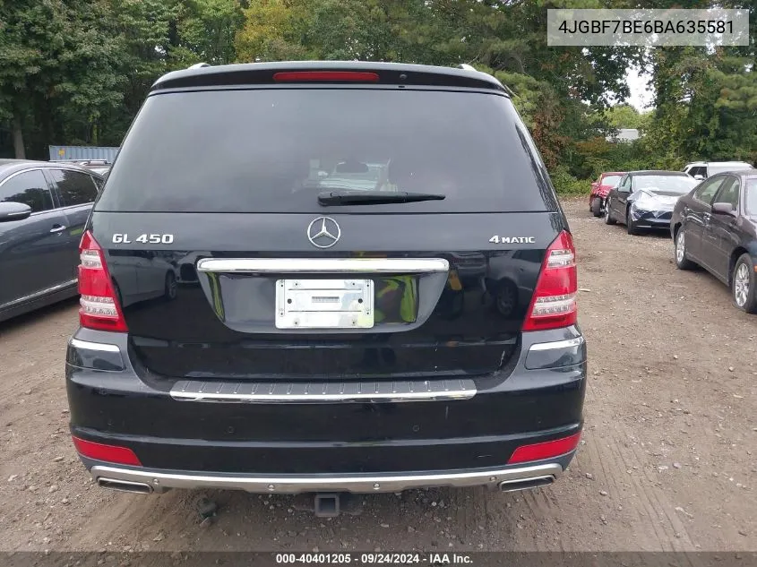 2011 Mercedes-Benz Gl 450 4Matic VIN: 4JGBF7BE6BA635581 Lot: 40401205