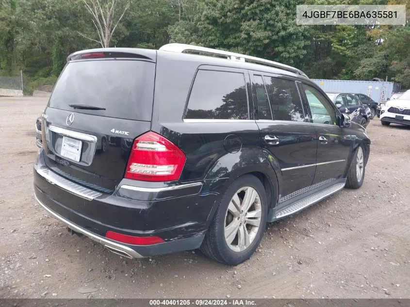 2011 Mercedes-Benz Gl 450 4Matic VIN: 4JGBF7BE6BA635581 Lot: 40401205