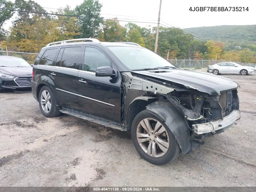 2011 Mercedes-Benz Gl 450 4Matic VIN: 4JGBF7BE8BA735214 Lot: 40411138