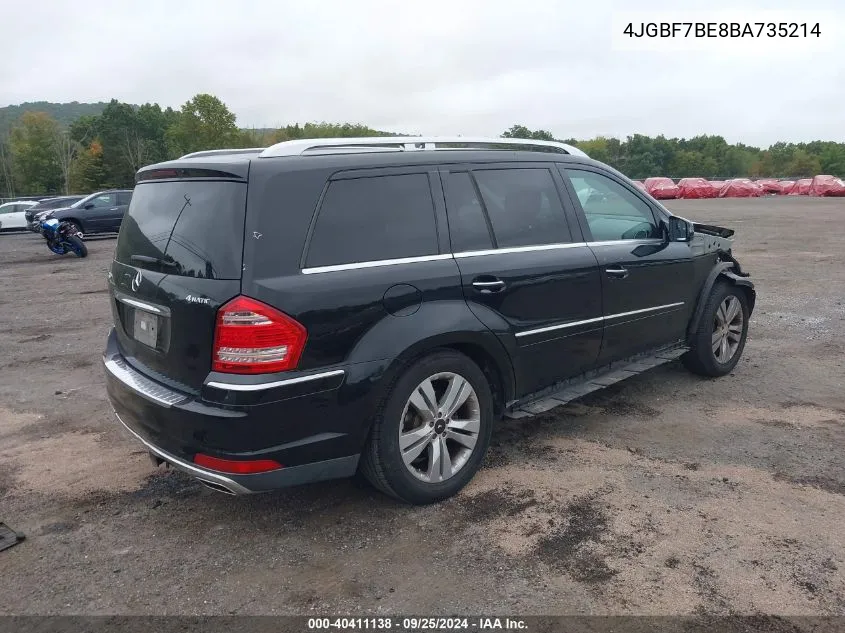 2011 Mercedes-Benz Gl 450 4Matic VIN: 4JGBF7BE8BA735214 Lot: 40411138