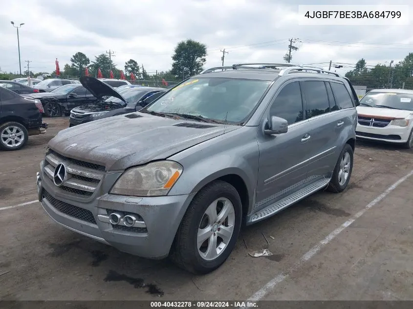 2011 Mercedes-Benz Gl 450 4Matic VIN: 4JGBF7BE3BA684799 Lot: 40432278