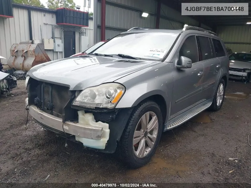 2011 Mercedes-Benz Gl 450 4Matic VIN: 4JGBF7BE1BA700448 Lot: 40479975