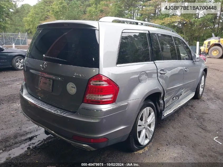 2011 Mercedes-Benz Gl 450 4Matic VIN: 4JGBF7BE1BA700448 Lot: 40479975