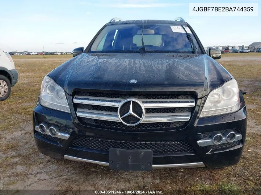 2011 Mercedes-Benz Gl 450 4Matic VIN: 4JGBF7BE2BA744359 Lot: 40511246