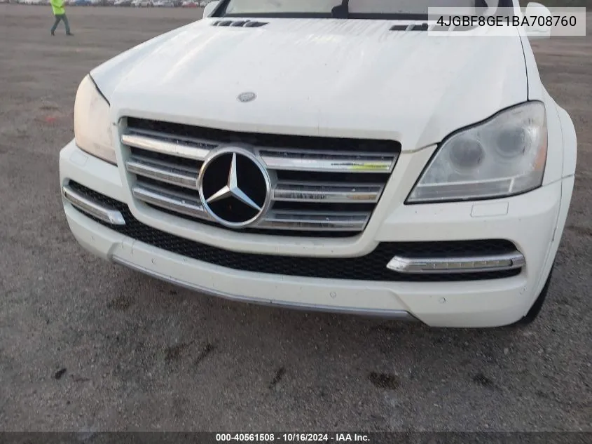 2011 Mercedes-Benz Gl 550 4Matic VIN: 4JGBF8GE1BA708760 Lot: 40561508