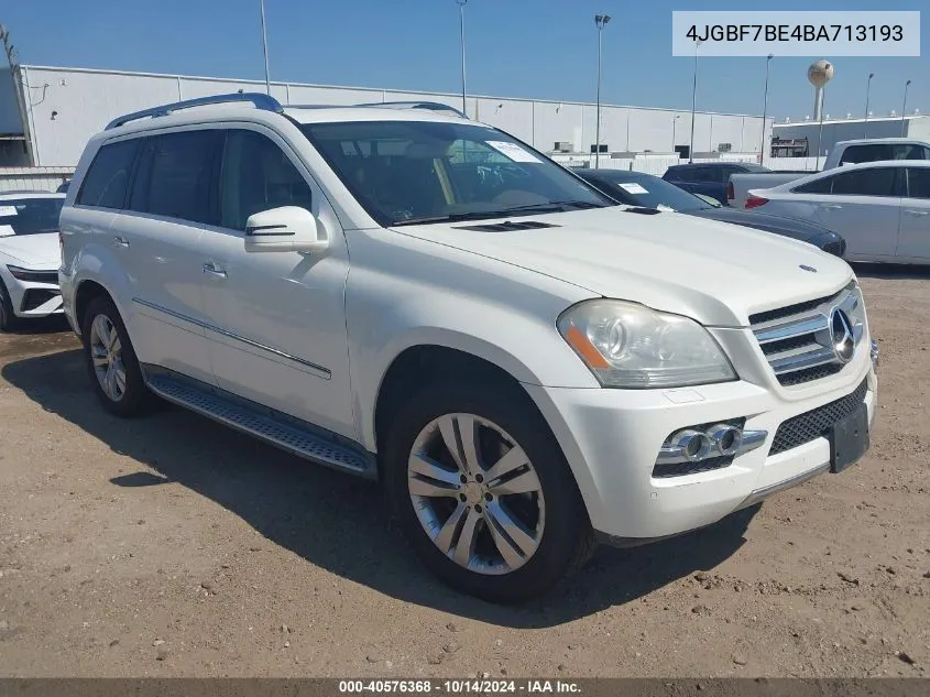 2011 Mercedes-Benz Gl 450 4Matic VIN: 4JGBF7BE4BA713193 Lot: 40576368