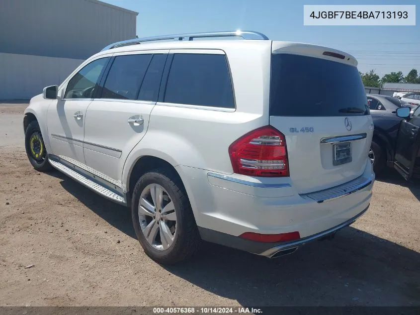 2011 Mercedes-Benz Gl 450 4Matic VIN: 4JGBF7BE4BA713193 Lot: 40576368