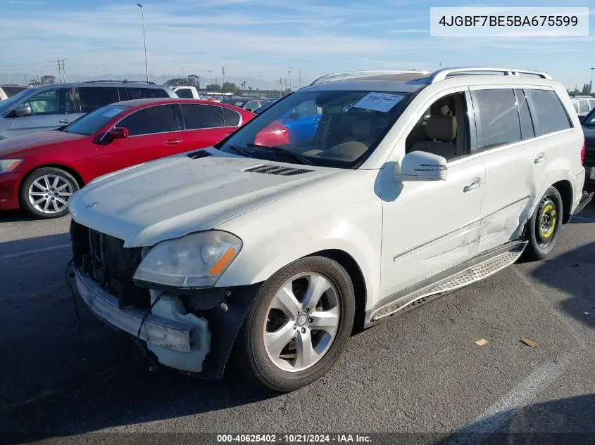 2011 Mercedes-Benz Gl 450 4Matic VIN: 4JGBF7BE5BA675599 Lot: 40625402