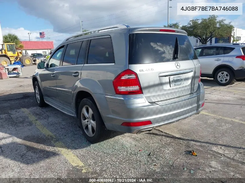 2011 Mercedes-Benz Gl 450 4Matic VIN: 4JGBF7BE7BA746088 Lot: 40638862