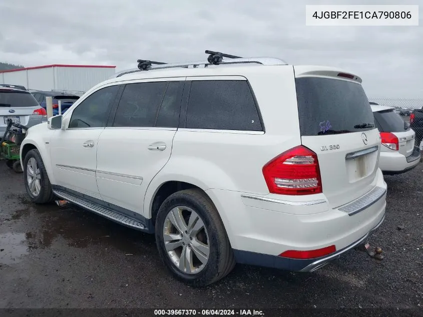 2012 Mercedes-Benz Gl 350 Bluetec 4Matic VIN: 4JGBF2FE1CA790806 Lot: 39567370