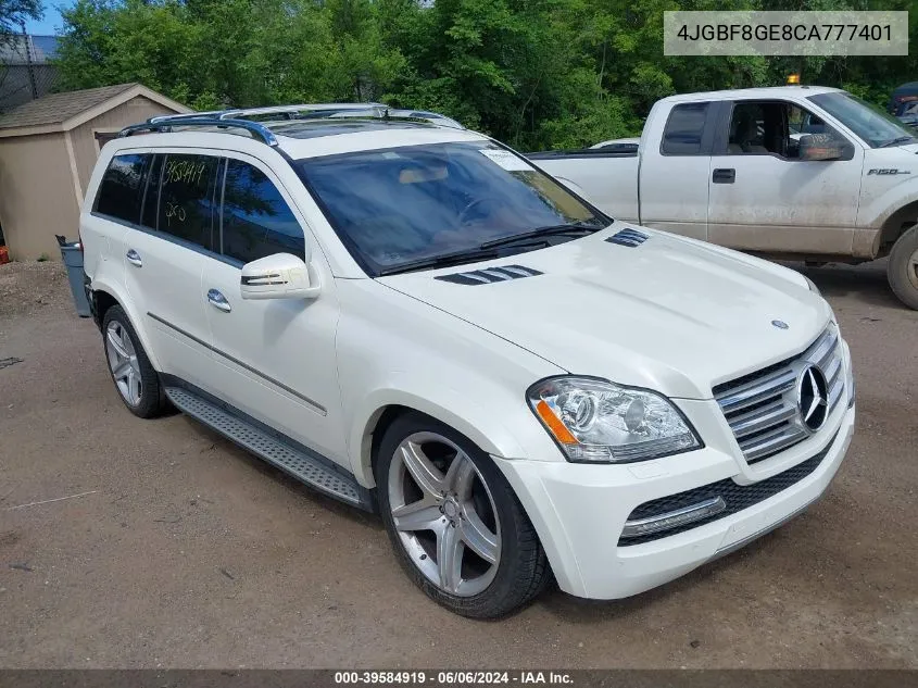 2012 Mercedes-Benz Gl 550 4Matic VIN: 4JGBF8GE8CA777401 Lot: 39584919