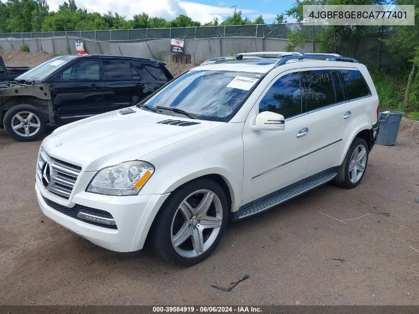 2012 Mercedes-Benz Gl 550 4Matic VIN: 4JGBF8GE8CA777401 Lot: 39584919