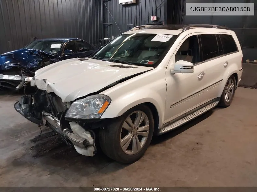 2012 Mercedes-Benz Gl 450 4Matic VIN: 4JGBF7BE3CA801508 Lot: 39727028