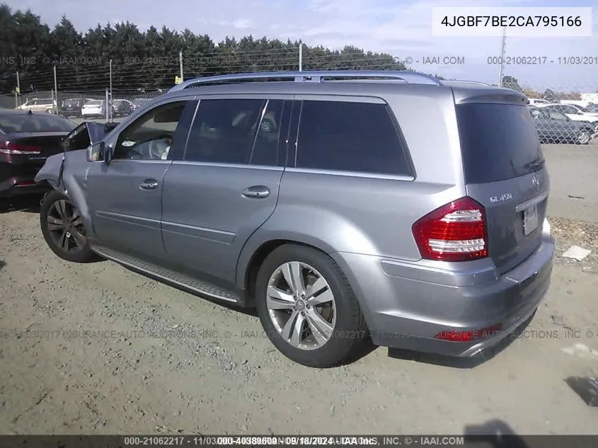 2012 Mercedes-Benz Gl 450 4Matic VIN: 4JGBF7BE2CA795166 Lot: 40389609