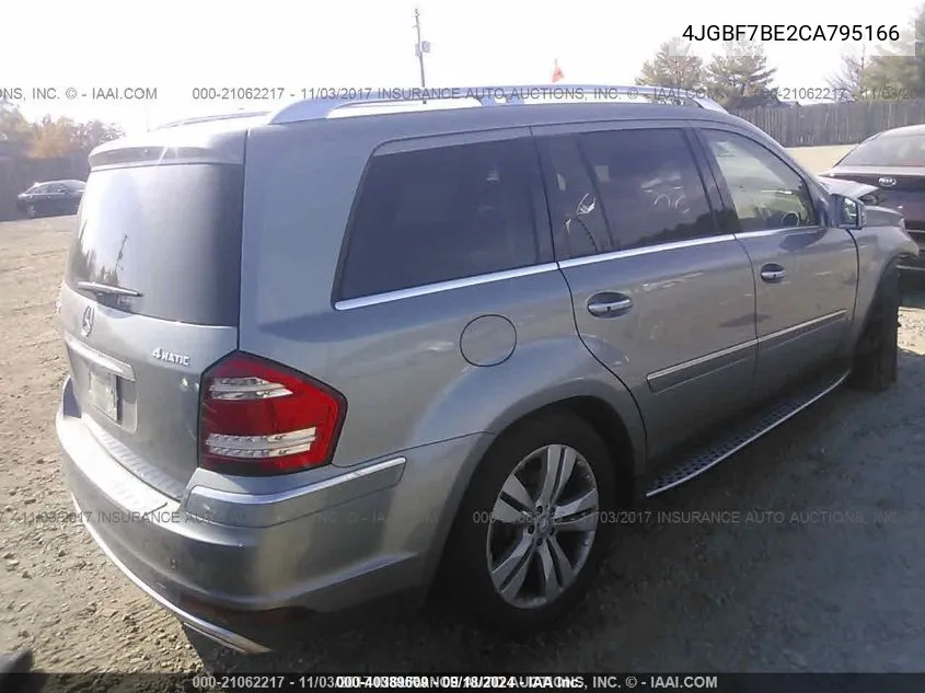 2012 Mercedes-Benz Gl 450 4Matic VIN: 4JGBF7BE2CA795166 Lot: 40389609