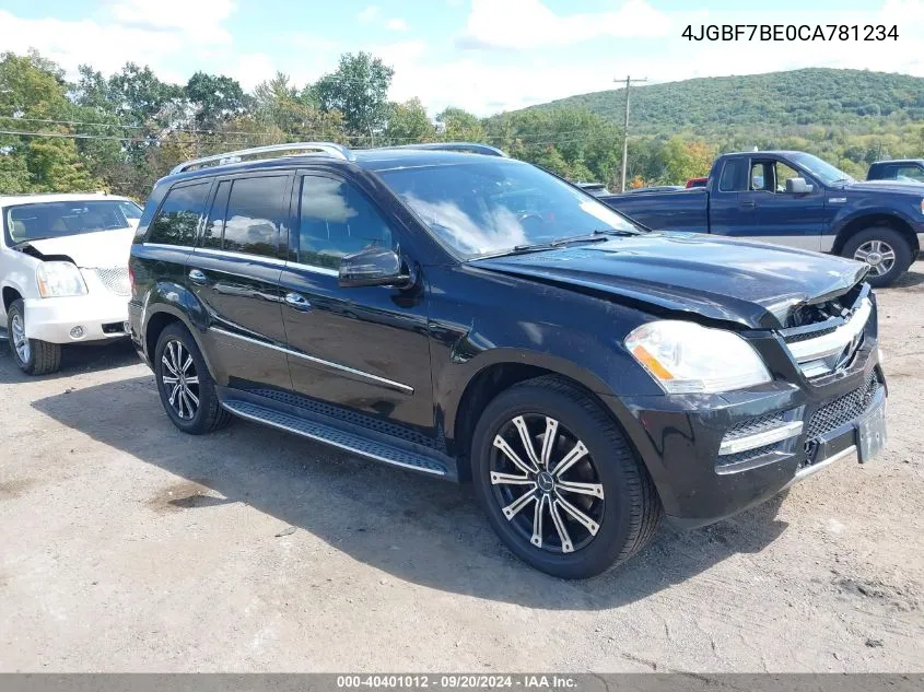 2012 Mercedes-Benz Gl 450 4Matic VIN: 4JGBF7BE0CA781234 Lot: 40401012